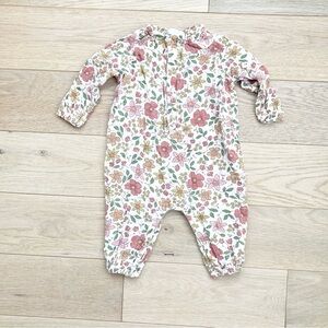 Angel Dear pink floral jumpsuit 6-12 months